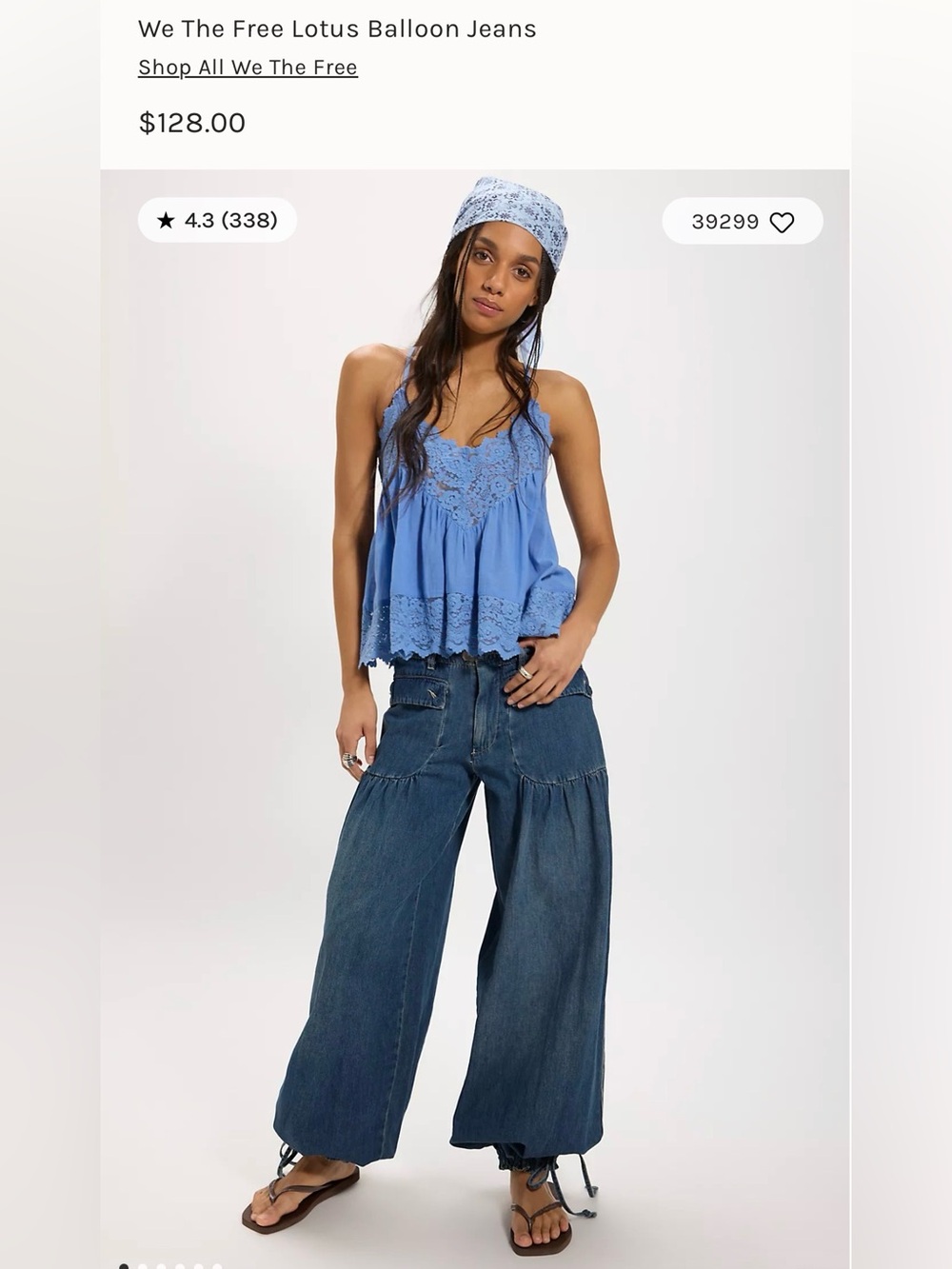 We The Free Wide-Leg Dark Blue Denim Jeans